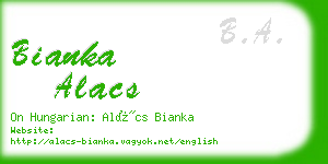 bianka alacs business card